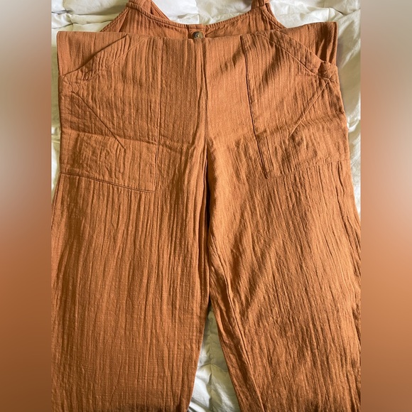 Billabong Daydream Button Front Jumpsuit in Rust NWOT - Picture 7 of 16